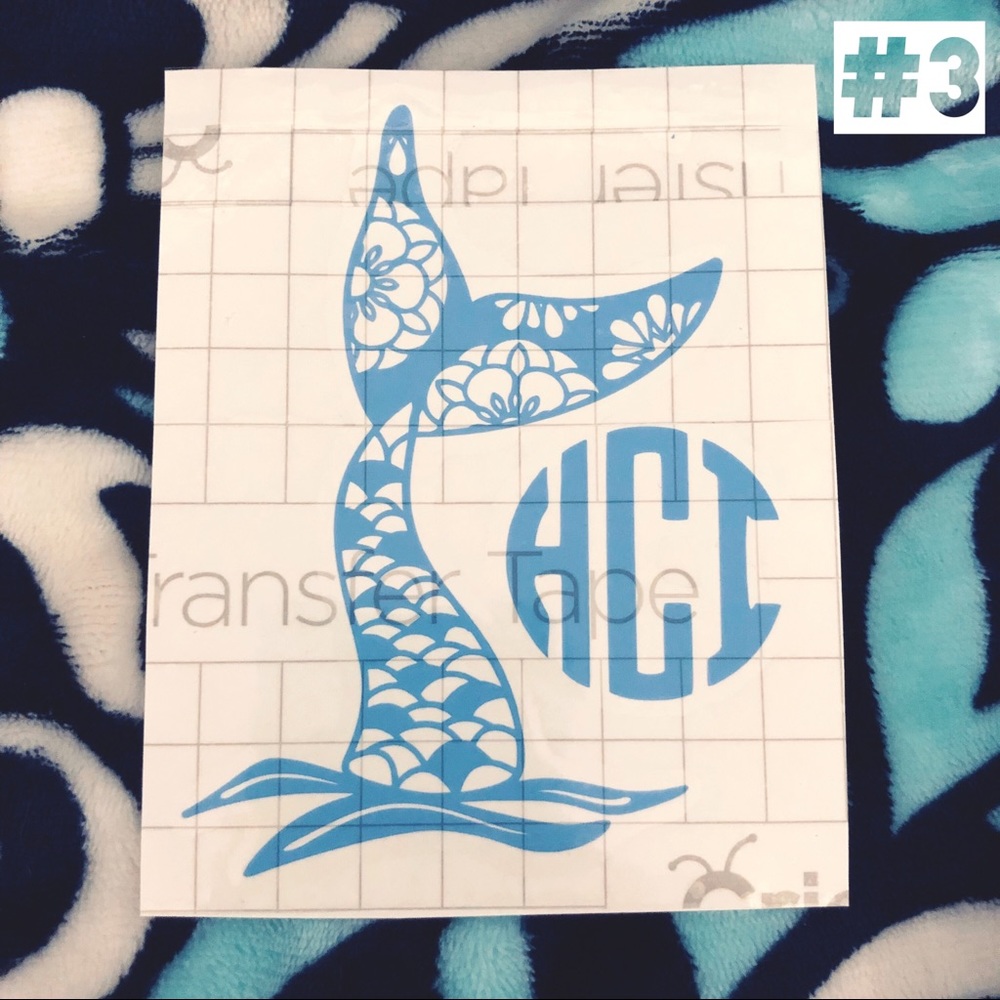Mermaid Monogram Decals - Picture 4 of 5